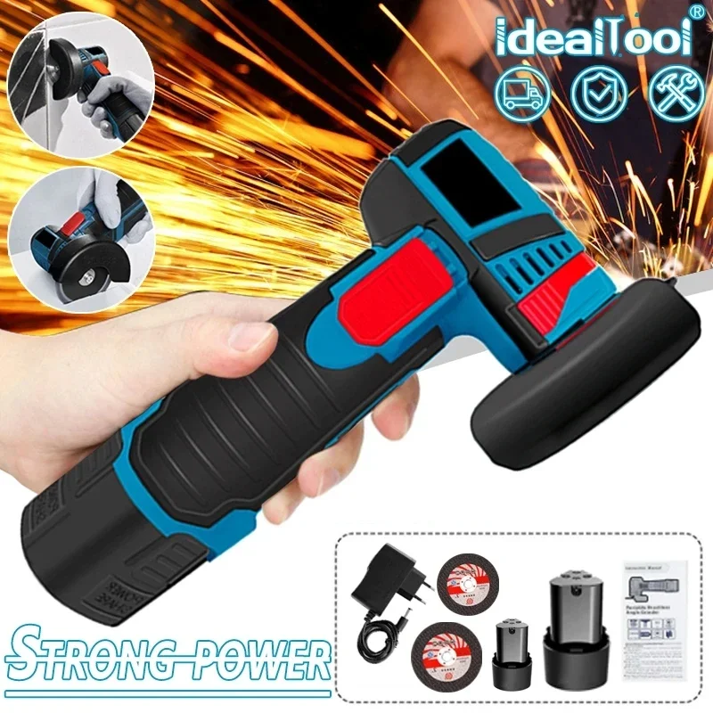 Mini Rebarbadora sem Escovas com Bateria de Lítio Recarregável Máquina de Polimento sem Fio Ferramenta de Corte de Diamante 12v 500w