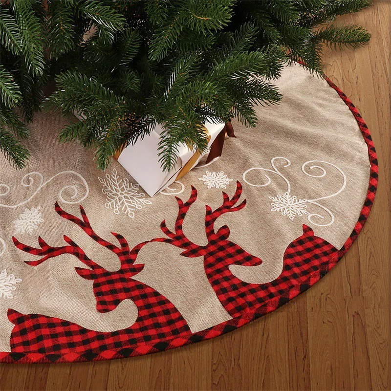 1 PCS Snowflake-Reindeer,Xmas Tree Skirt Christmas Decor As Shown 32 Inches For Party Indoor Christmas Tree Decor