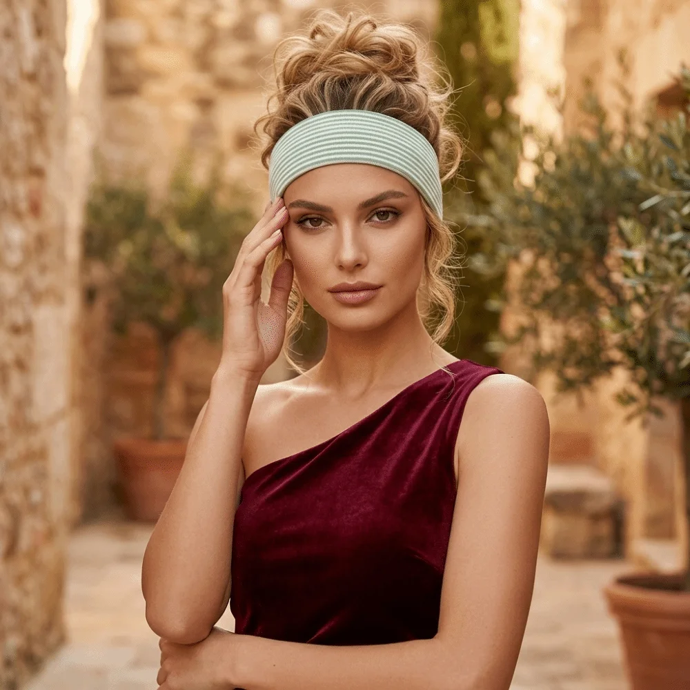 New Cotton Sports Headband Wide Brim Sweat Absorbing Yoga Headband High Elasticity Stretchable Headscarf Fitness Training