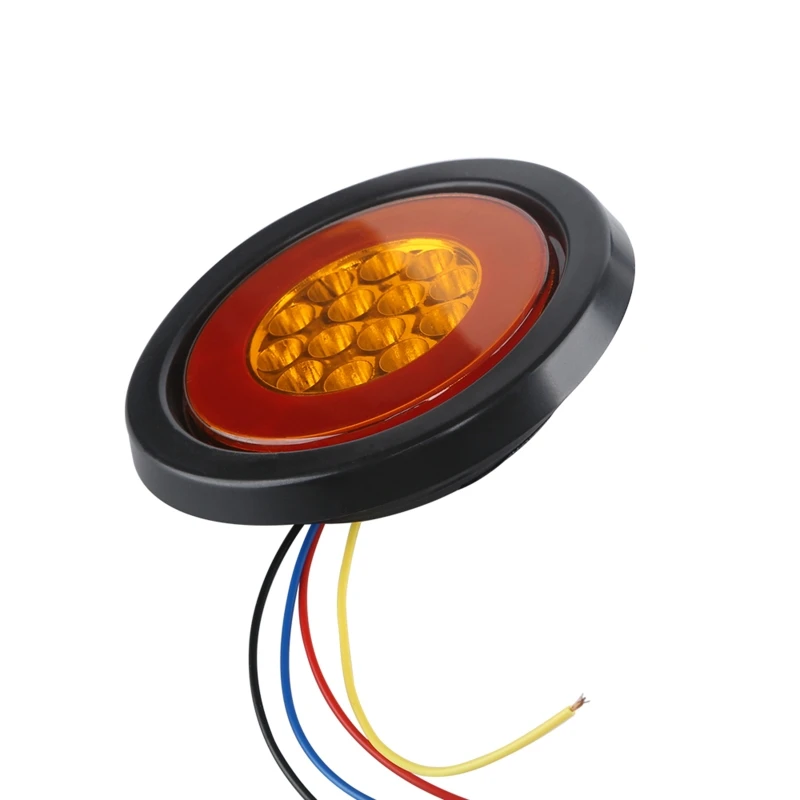 

32LED Auto Tail Light 12-24V Round Amber Light for Car Truck Trailer Dropship