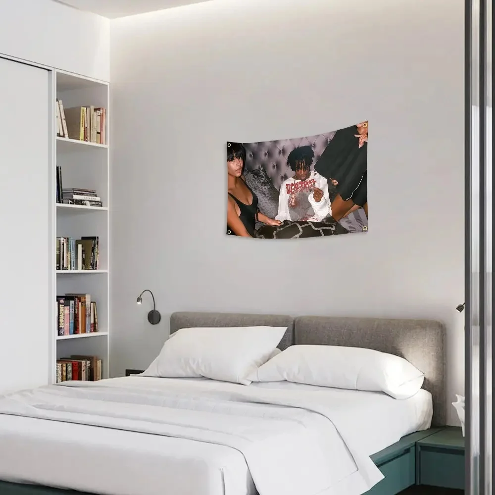 Playboi Carti Bedroom Group Tapestry Hip Hop Rapper With Models Print Wall Hanging For Dorm Bedroom Streetwear Aesthetic Decor