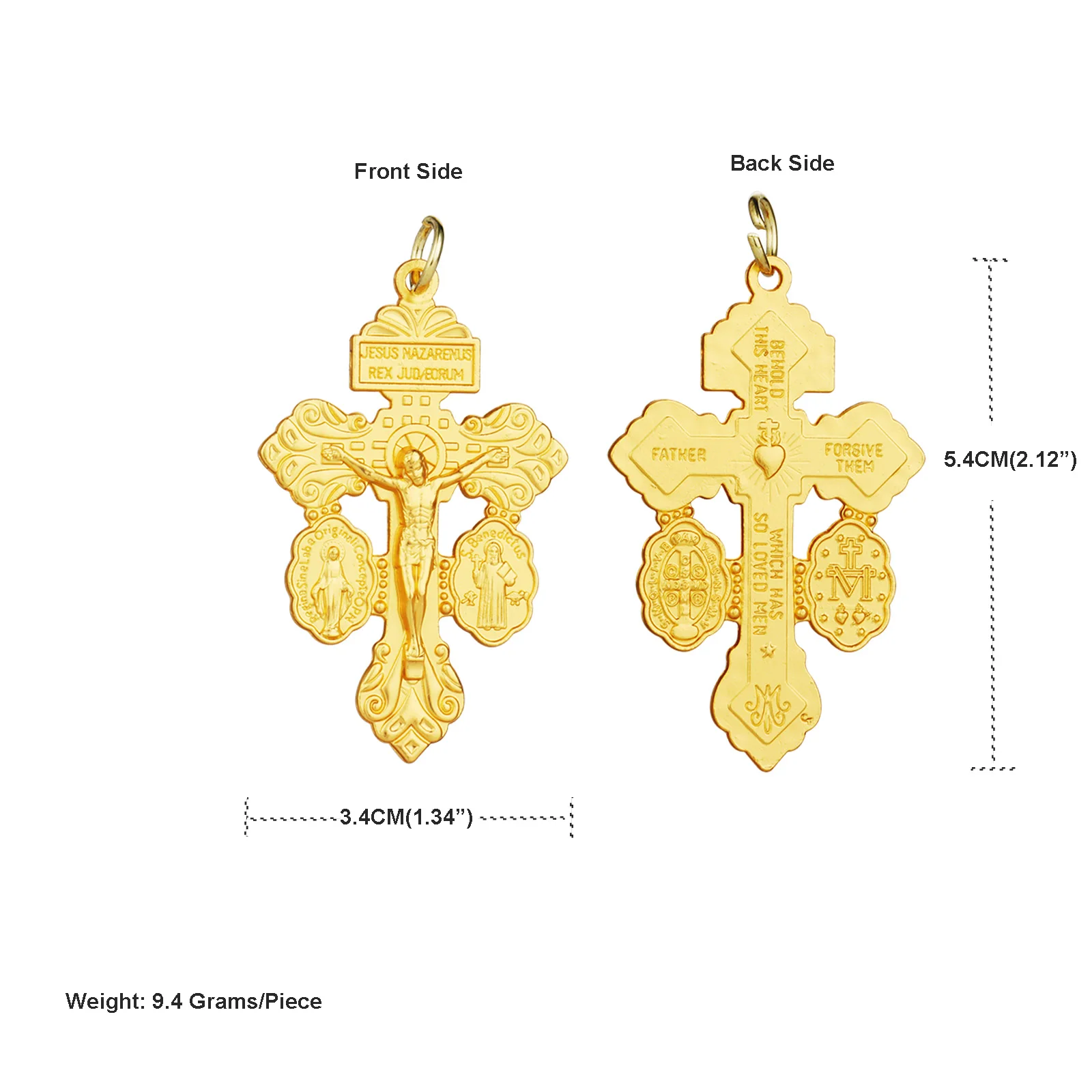 Diyalo 10-teiliges katholisches Kit-Pardon-Kruzifix-Anhänger mit Benedikt-Milagrosa-Medaille für DIY-Halskettenherstellung, Basteln, Vergebung, Schmuck – Detail 7