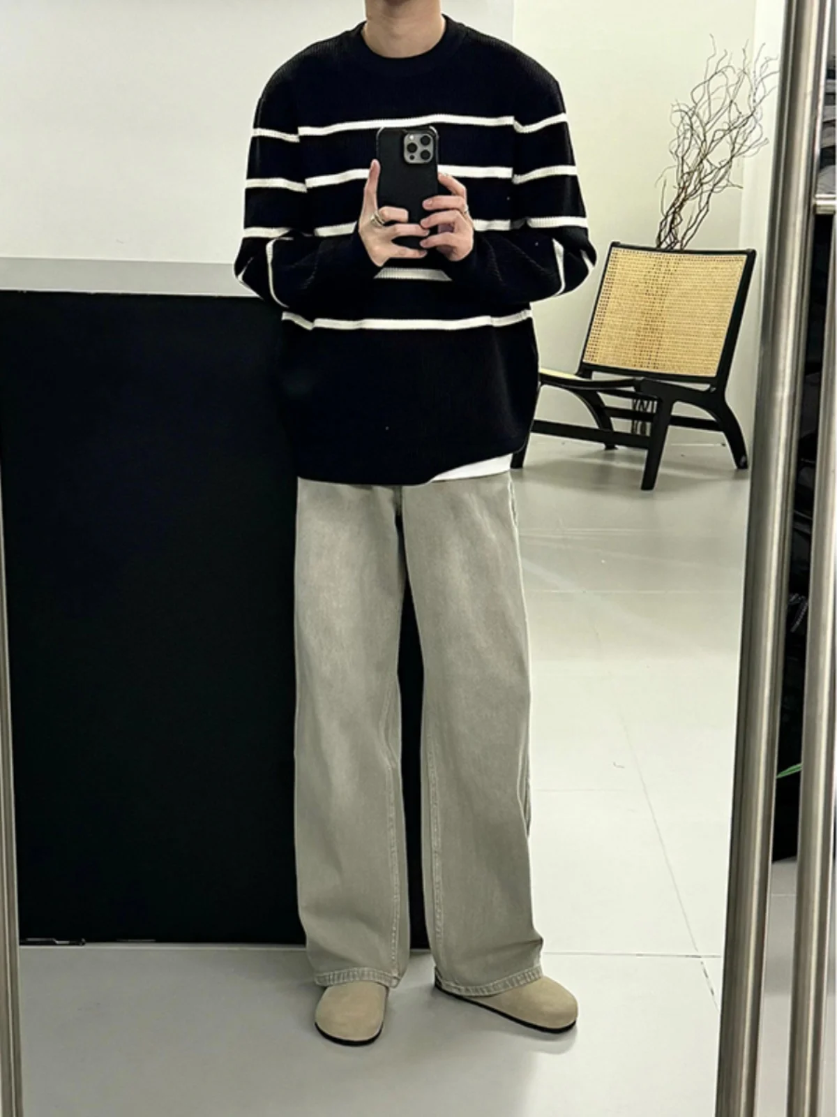 

Мужские джинсы прямого кроя в американском ретро-стиле, удлиненные, широкие, с эффектом драпировки, премиум-класса