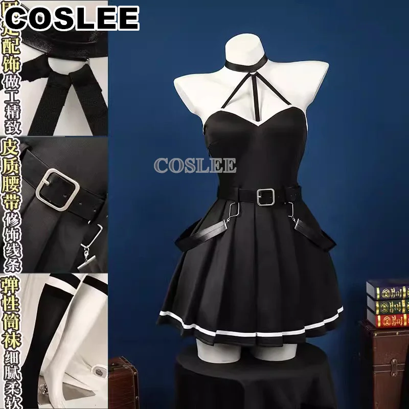 

COSLEE Anime Frieren At The Funeral Ubel Cosplay Costume Women Black Dress Uniform Role Play Halloween Party Outfit Clothing S-X