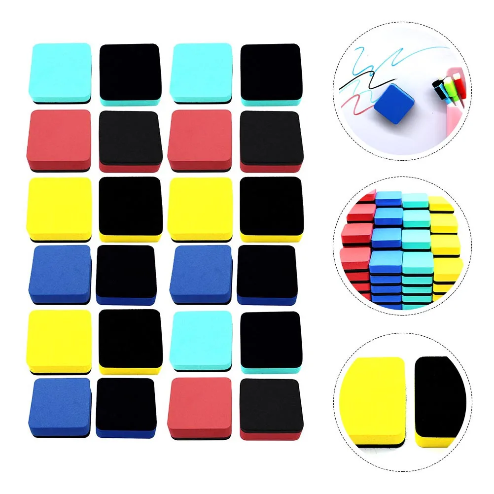 

24Pcs Magnetic Blackboard Eraser Eva Felt Dust-Free Chalk Cleaner Tool for School Office Blackboard Eraser Chalk Cleaner
