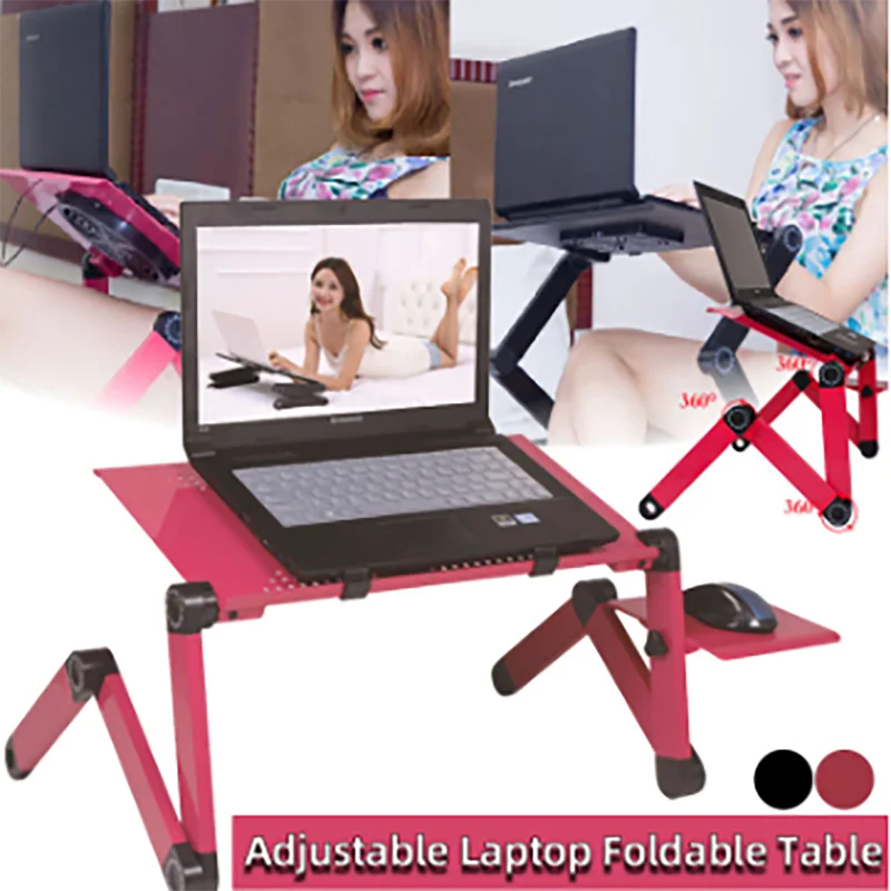 Aluminum Alloy Foldable Adjustable Lazy Laptop Desk Portable Computer Office Dormitory Anticorrosion Aluminum Alloy Desk