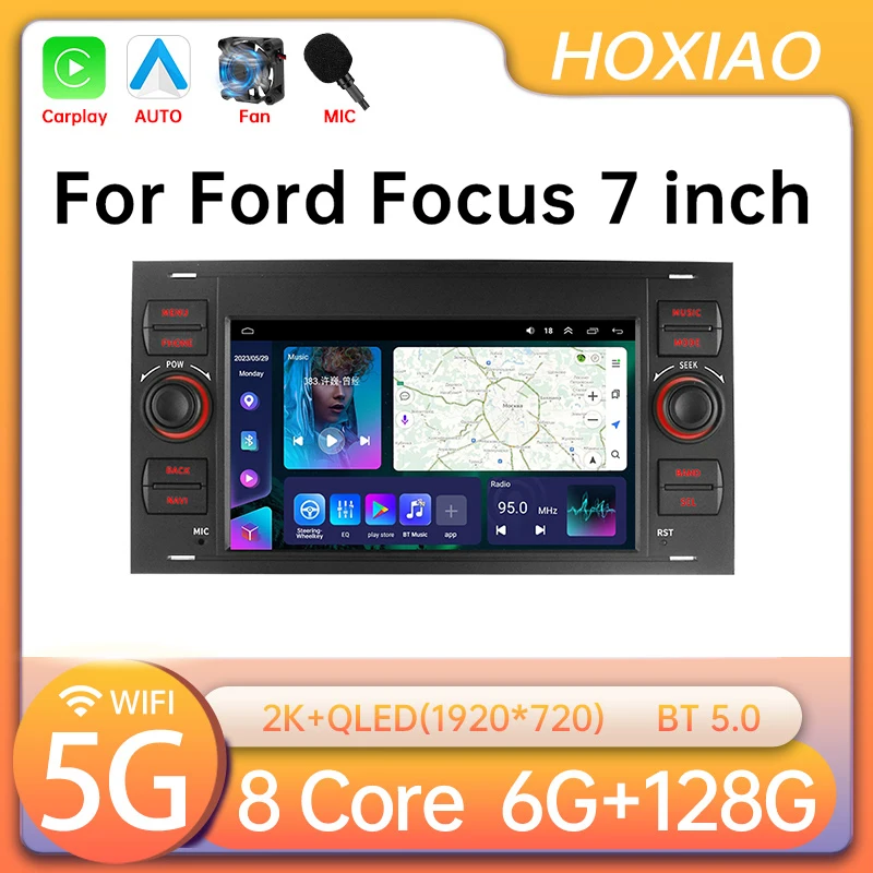 

Car Android 13 Carplay BT GPS Radio Multimedia Player For Ford Focus Fiesta Galaxy Mondeo Fusion Kuga S-Max C-Max Universal 2din
