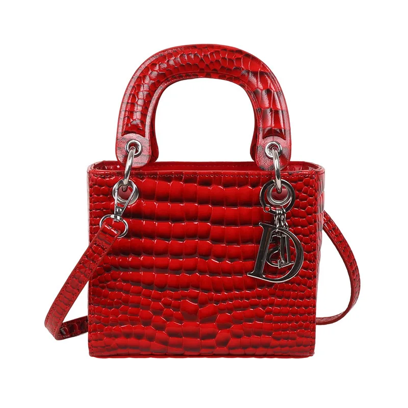 Damska księżna Diana - stylowa błyszcząca torba na ramię z krokodylem - wysokiej klasy, wszechstronna torba na ramię dla luksusowego projektanta w podróży