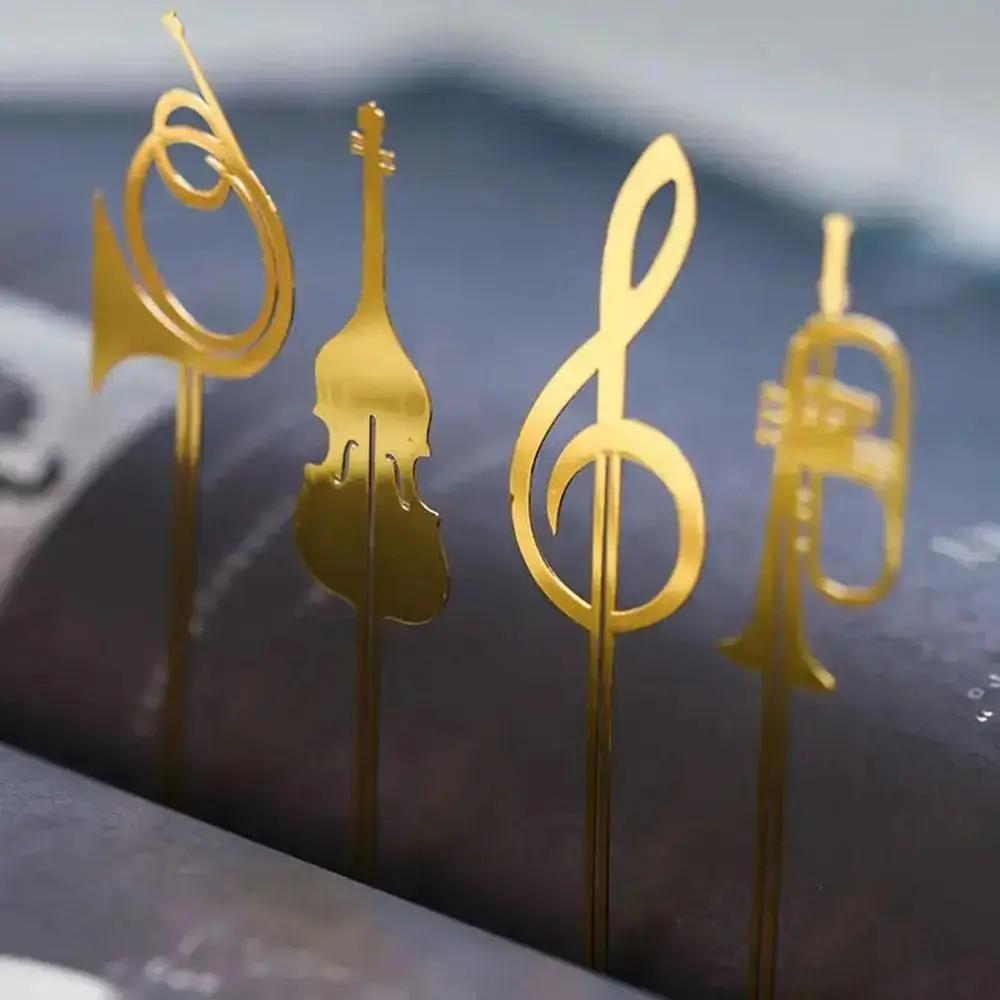 Gold Musical Note Musical Instruments Bookmark Office School Supplies Paper Clips Gifts Metal Meta Book Maker Stationery