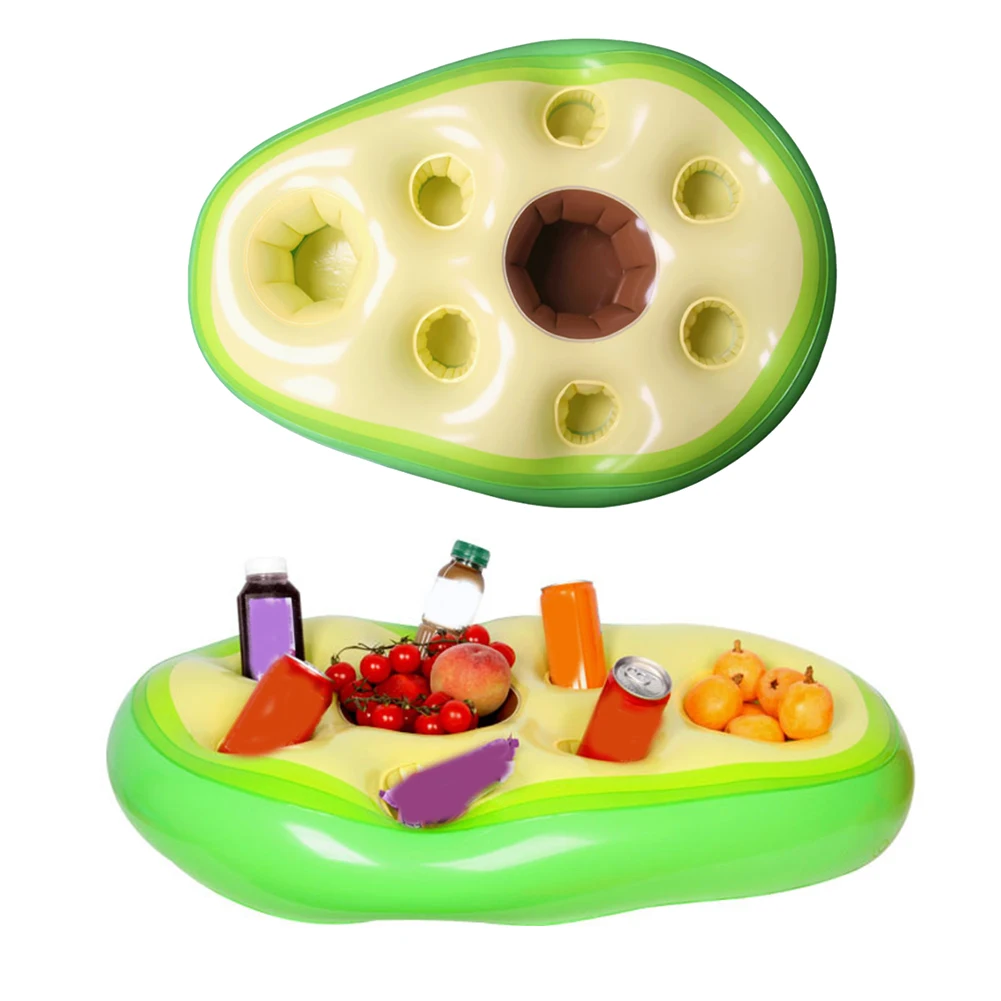 Pool Bar Pineapple Inflatable Drink Holder with Porous Floating Table Design for Secure Outdoor Drink Placement