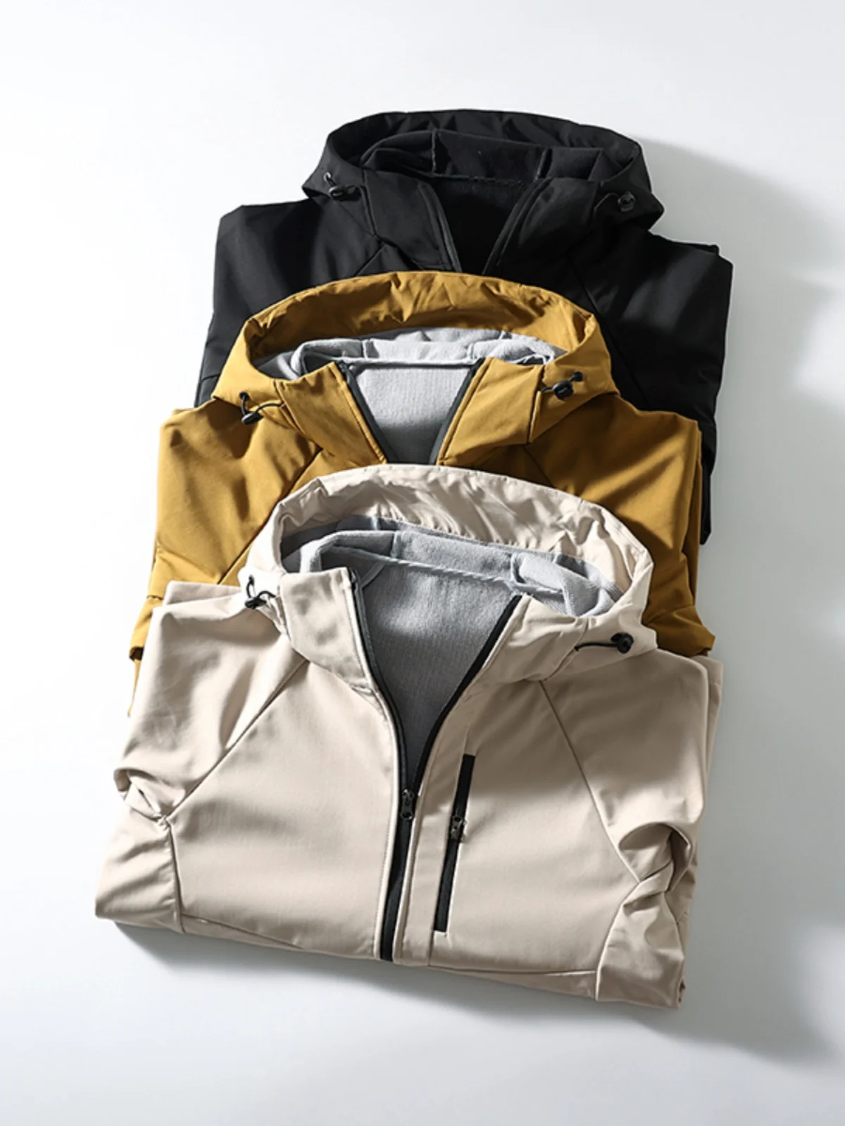 

Outdoor Men's Fce Lined Soft ell Jaet Windproof Waterproof Warm Velvet Hooded Autumn Winter Faion Urban Sle Zipper...