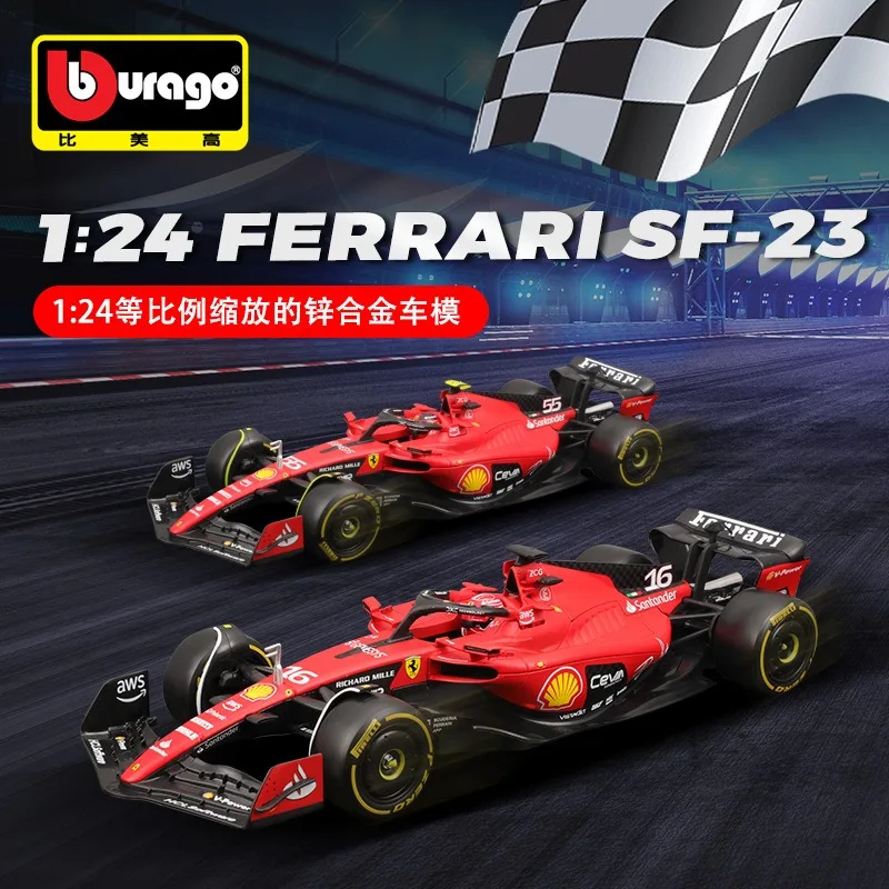 Модель автомобиля Bburago 1:24 Ferrari 2023 SF23 F1-75 F1, модель из сплава с статическим литьем