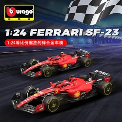 Bburago 1:24 Ferrari 2023 SF23 F1-75 F1 Raing Charles Leclerc Formula Car Leges Modèle en alliage moulé sous pression