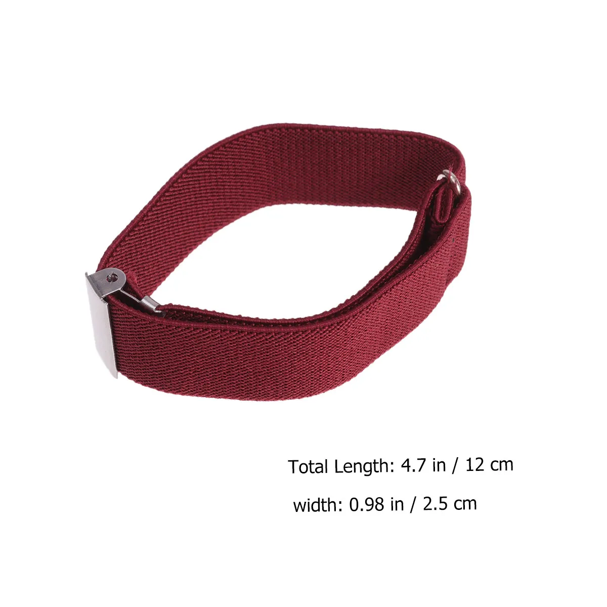 1 Pair Chinlon Shirt Armband Unisex Anti Slip Strong Clipping Shirt Armband Durable Gift Wine Red For Men Women