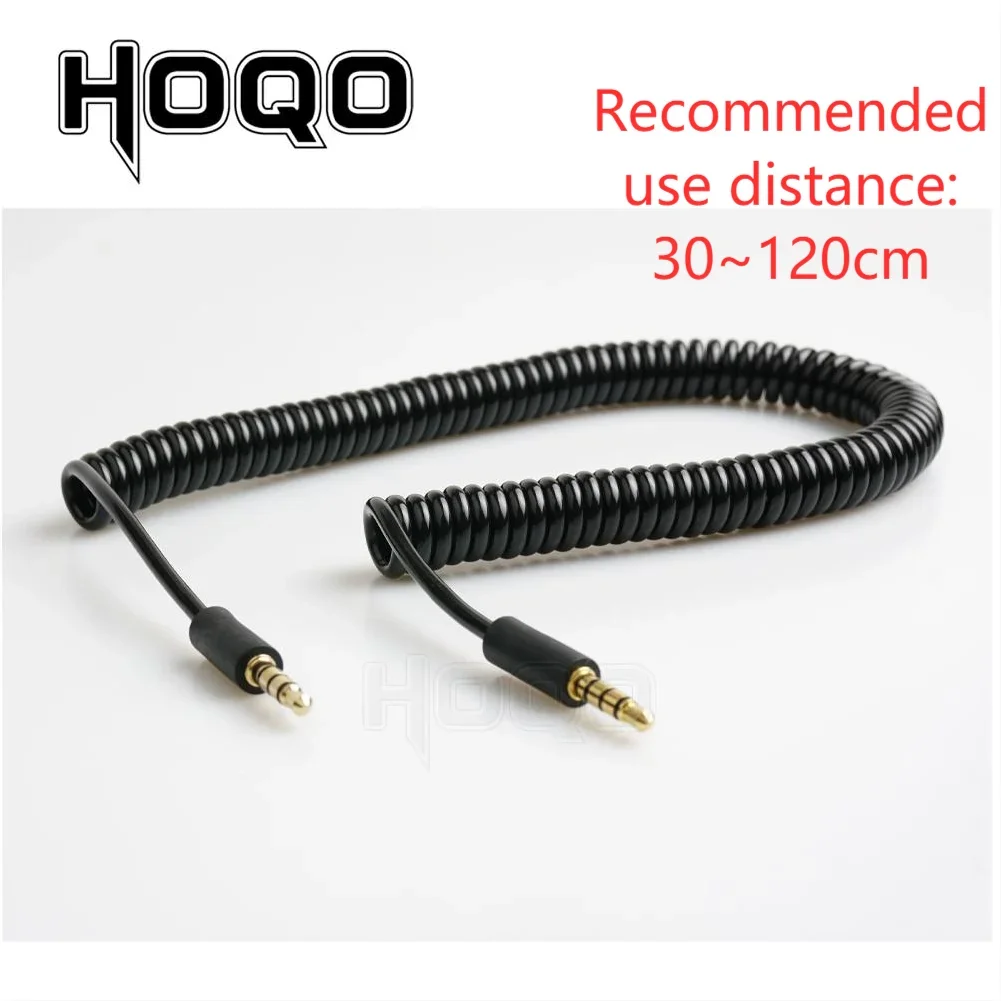 3.5mm TRRS connector Spring Coiled Cable For RODE Sc7 By VIDEOMIC GO Video Micro-type Mics 1/8‘’4 pole Audio cord