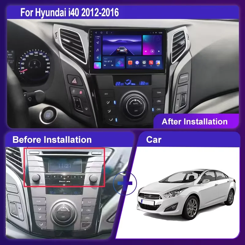 2 Din Android 12 Car Radio For Hyundai I40 2011-2016 9 Inch Multimedia Video Player GPS Navigation 4G WIFI DSP Carplay Autoradio