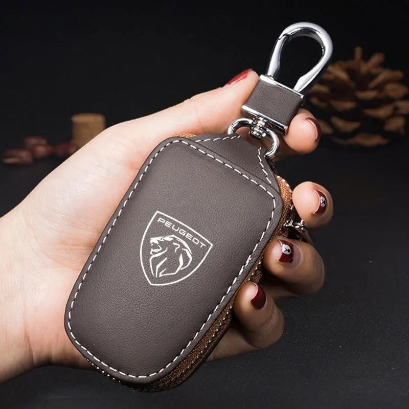 Car Key Bag Key Case Dust‑Proof Protective Cover Organizer For Peugeot 208 2008 301 308 3008 408 4008 508 5008 Rifter RCZ