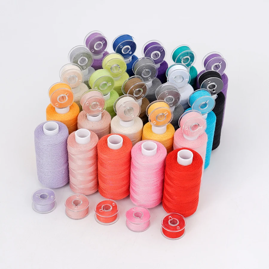 Juego de 25 Bobinas de Hilo de Coser, 400 Yardas por Bobina, Hilo de Poliéster para Máquina de Coser Doméstica