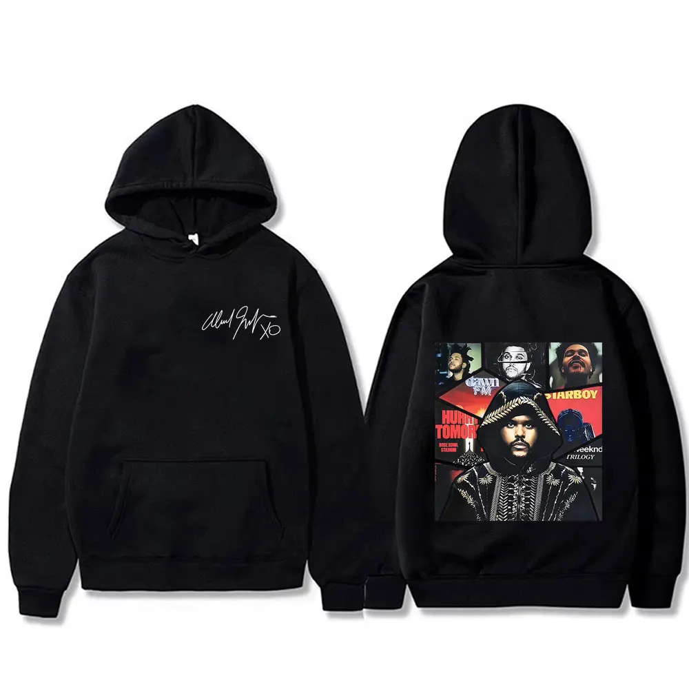 Rapper The Weeknd Face Album Cover Graphic Merch Hoodie Men Women Hip Hop Fashion Pop Music Streetwear Male Vintage Sweatshirt