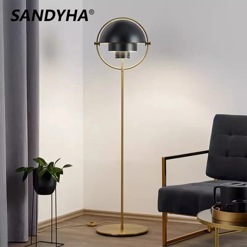 

SANDYHA French Style LED Floor Lamps Wrought Iron Design Villa Living Room Decor Home Bedroom Bedside Lamp Dining Table Lighting