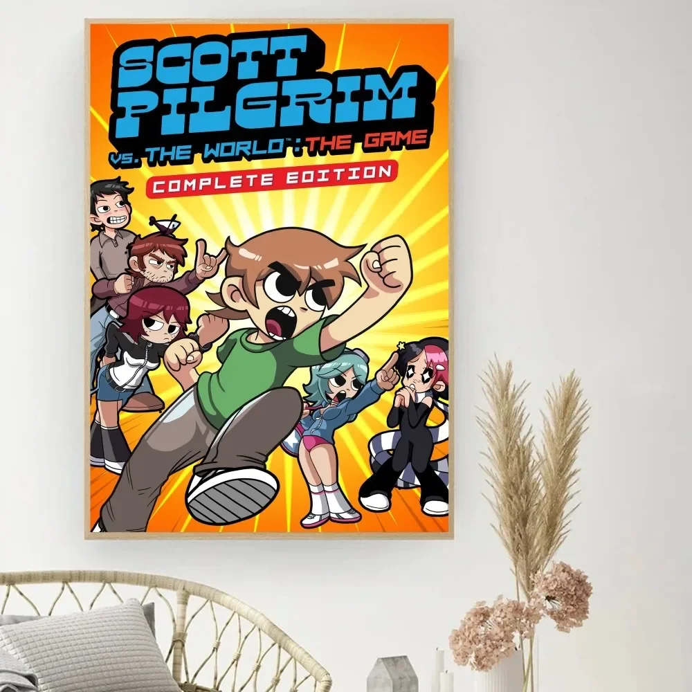 Anime Scott Pilgrim Poster DIY Vintage Movie Poster Wall Art Painting Study Stickers Small Szie Wall Painting