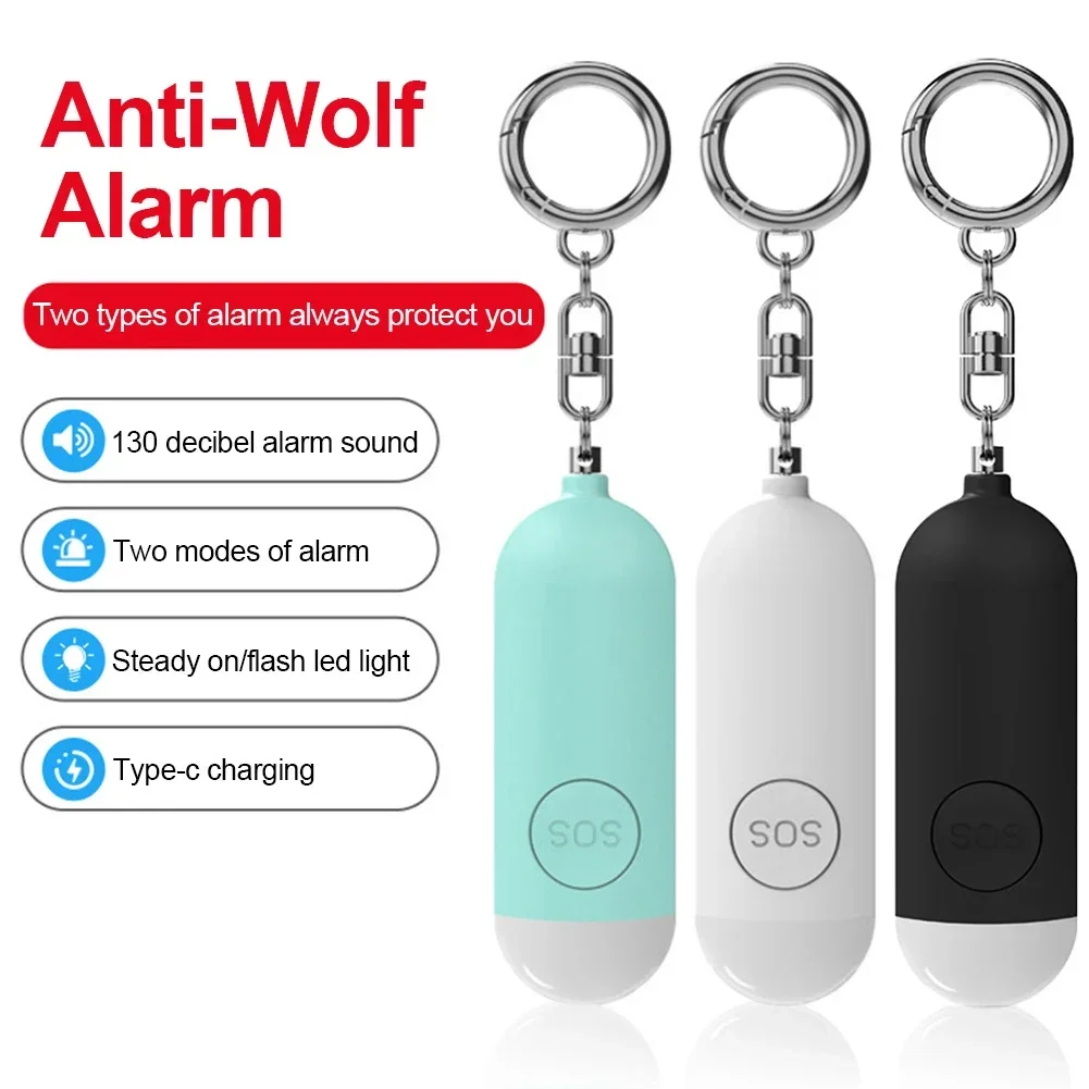 

Rechargeable Kids Elderly Women Emergency SOS Personal Alarm Self Defense Keychain Panic Button Alert Device 130DB Loud Safety