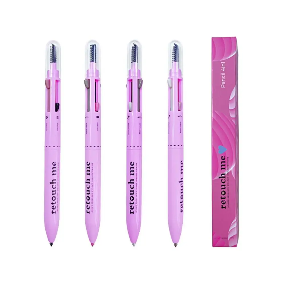 ใหม่พร้อมหัวแปรง 4-in-1 ปากกาแต่งหน้าติดทนนาน ไลเนอร์ขอบปาก ไฮไลท์เตอร์ สำหรับผู้หญิงและเด็กผู้หญิง