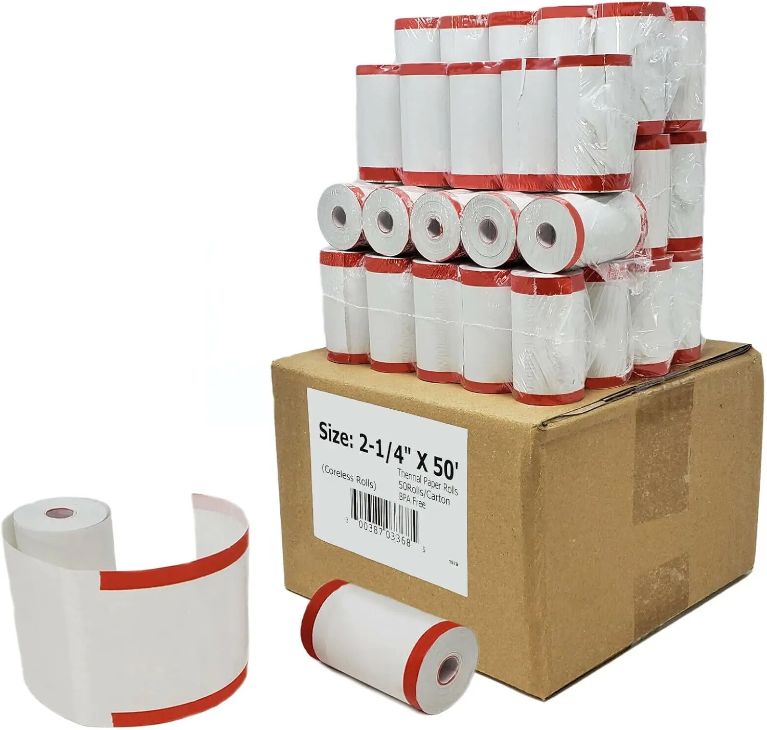 

2 1/4 x 50 ft Thermal Paper Receipt Rolls for Verifone VX520 Ingenico ICT220, 50 Rolls