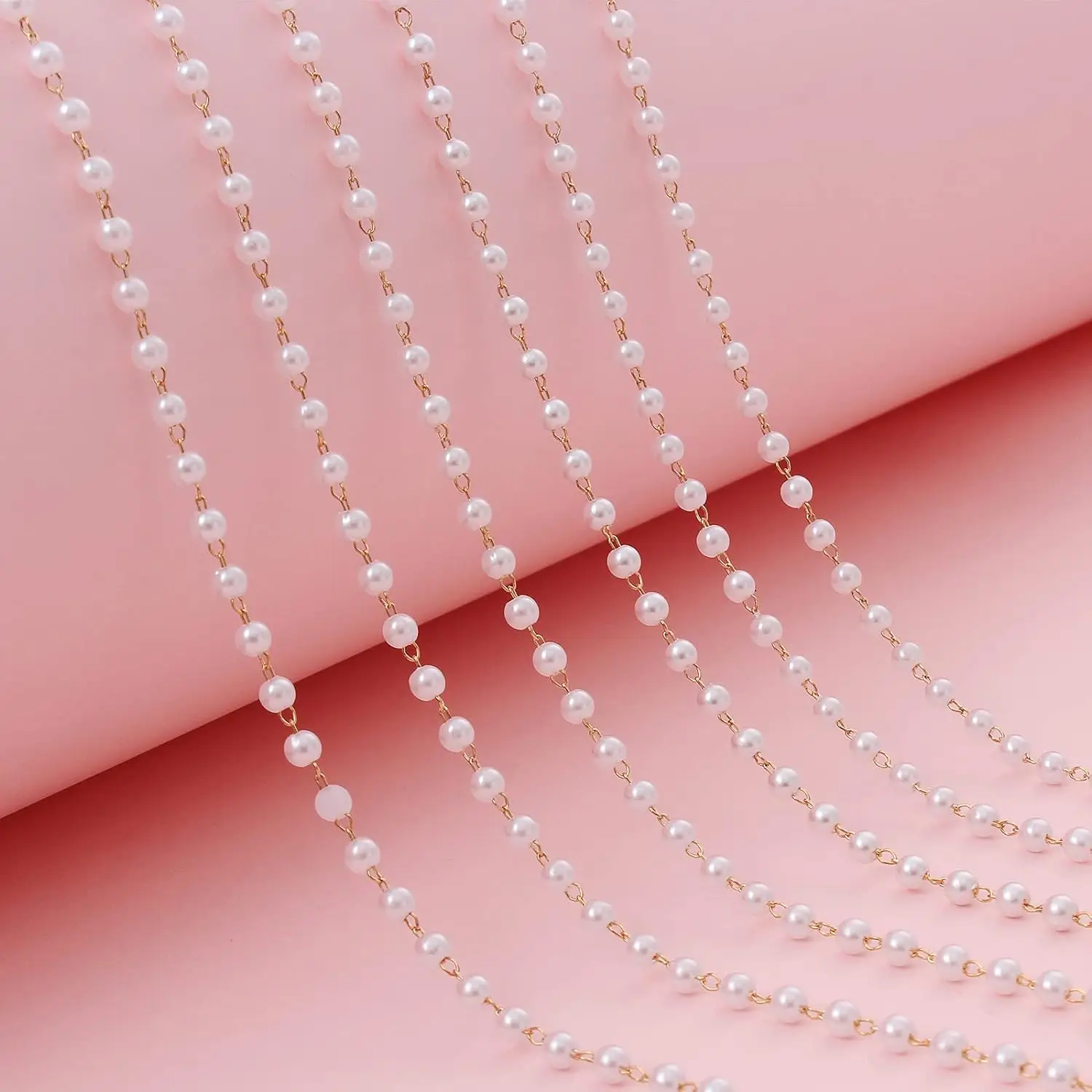 10 Yards Perlenketten Armband Halskette Schmuckherstellung Kleidung Hut Dekoration Künstliche Perlenkette DIY Handgemachtes Geschenk – Detail 4