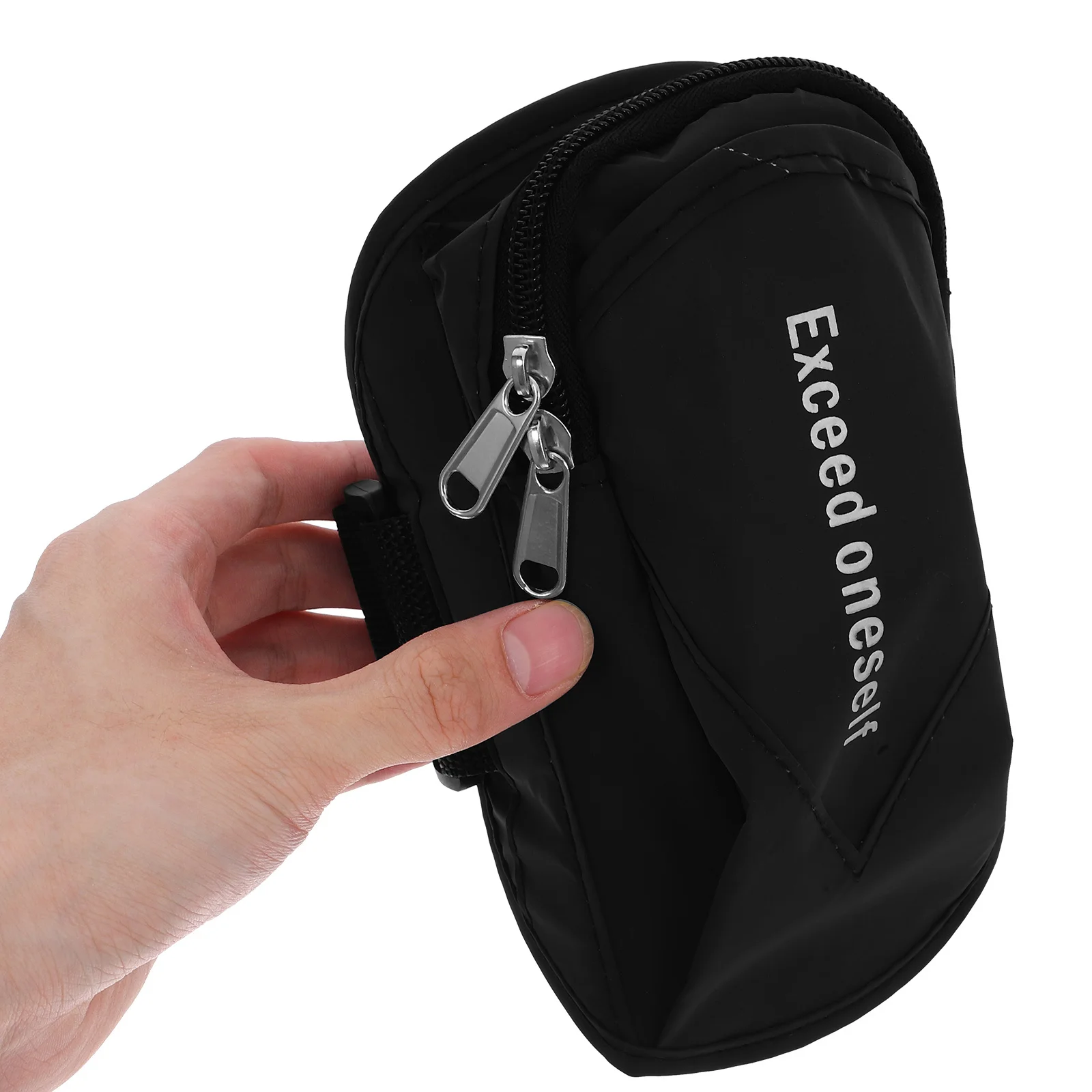 حزام ذراع رياضي من النايلون المقاوم للماء وقابل للتنفس للهواتف الذكية مع جيب بسحاب قابل للتعديل مناسب للجري وركوب الدراجات والركض