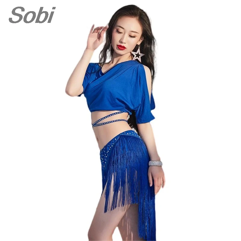 Women Sexy Belly Dance Costume Set Top+Tassel Skirt Class Training Wear Goddess Oriental Belly Dance Performance Outfit Suit