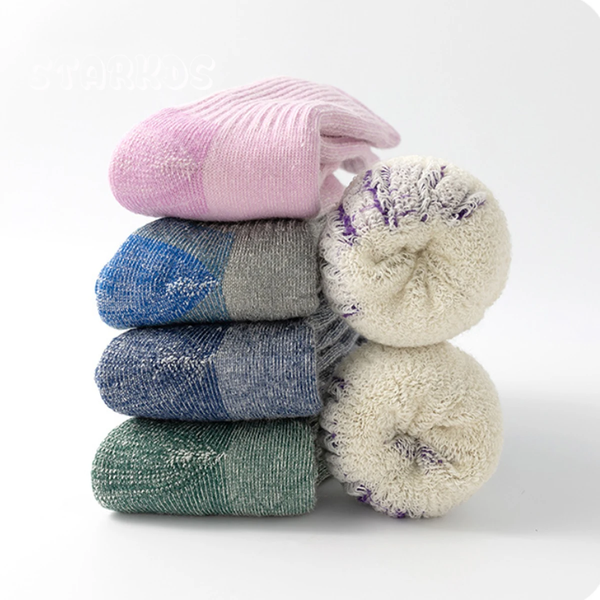 86% calcetines de lana merina calcetines de felpa gruesos cálidos para niños niño niña invierno senderismo deporte de esquí calcetines profesionales rosa azul en 2 paquetes