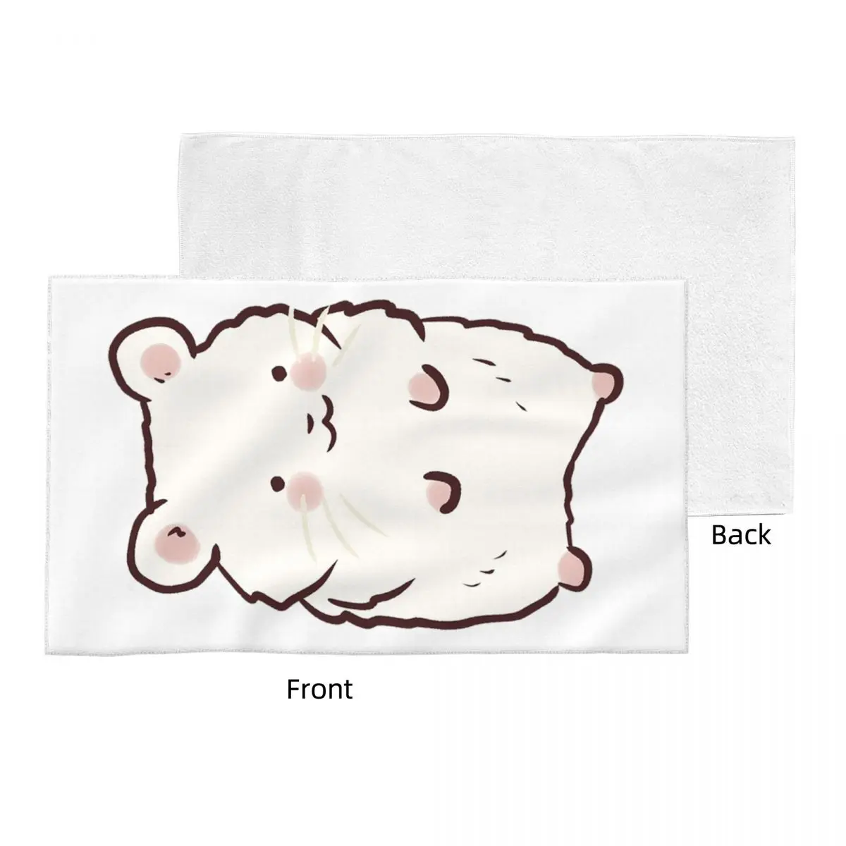 Custom Cute Hamster Drawing Soft Face Towel Quick Dry Pool Bath Cotton Towels Breathable