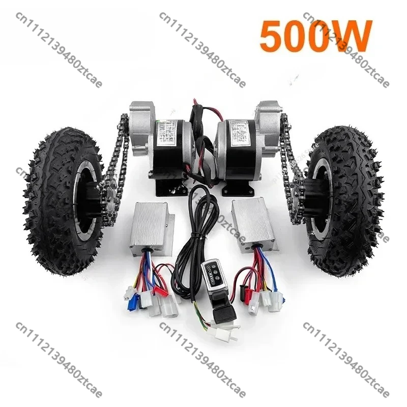 8 Inch Wheel 500W Dual Drive Electric Trolley Conversion Kit 200KG Load Capacity Portable Pull Barrow Replacement Parts