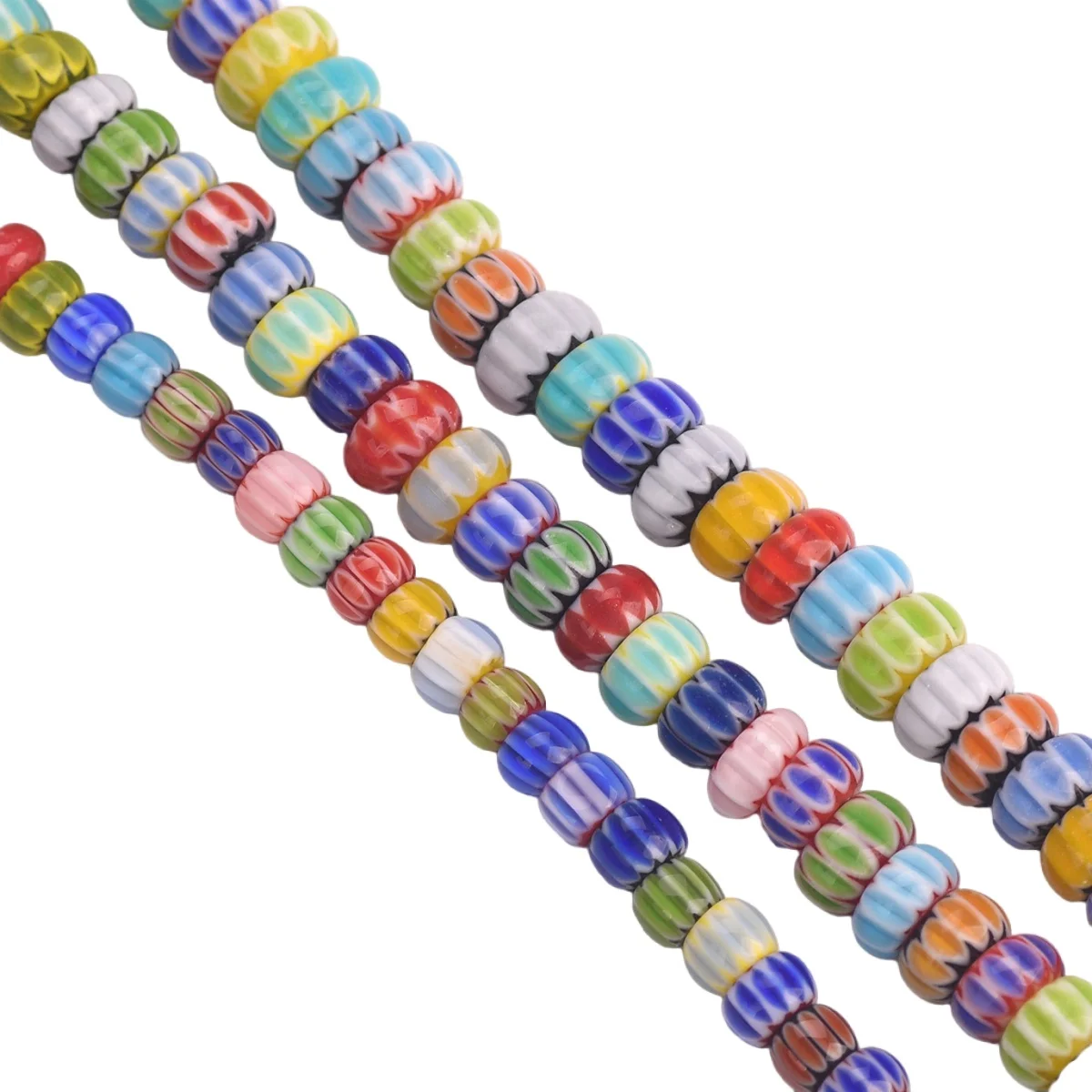 

1 Strand 40cm 100pcs Rondelle 5mm 6mm 7mm Millefiori Lampwork Glass Beads Wholesale Lot For Jewelry Making DIY Bracelet Findings