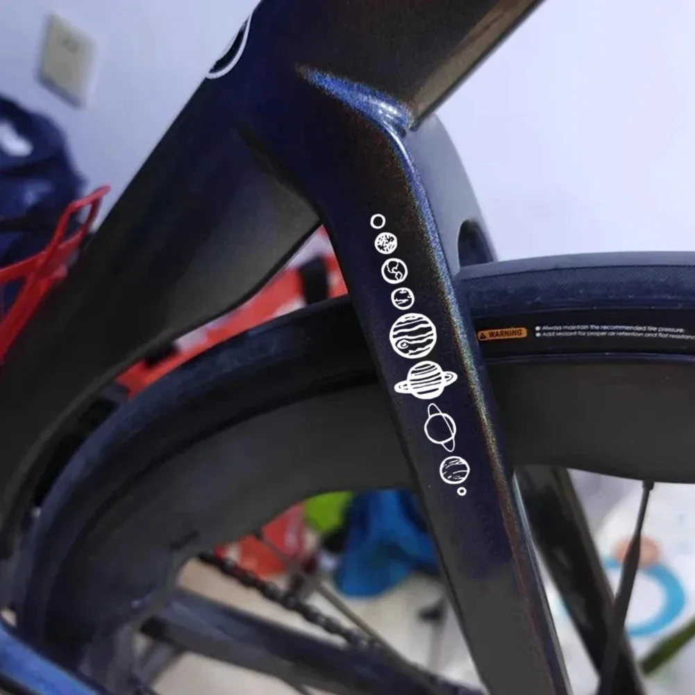 Solar System Bike Frame Decal - Reflective Waterproof Sticker for Road Bike, MTB Frame