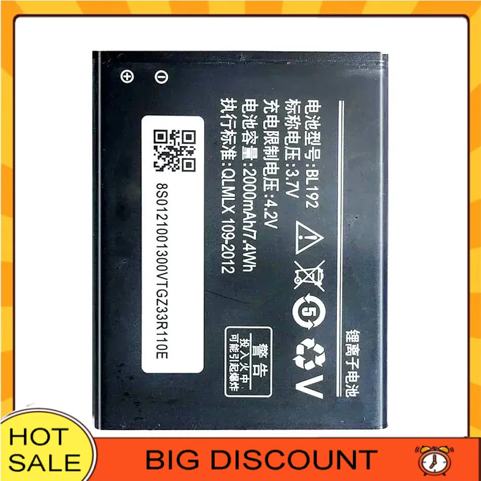 

Mobile Phone Battery BL192 2000Mah For Lenovo Lephone A300 A750 A590 A680 A529 A328T A338T A505E A388T A560
