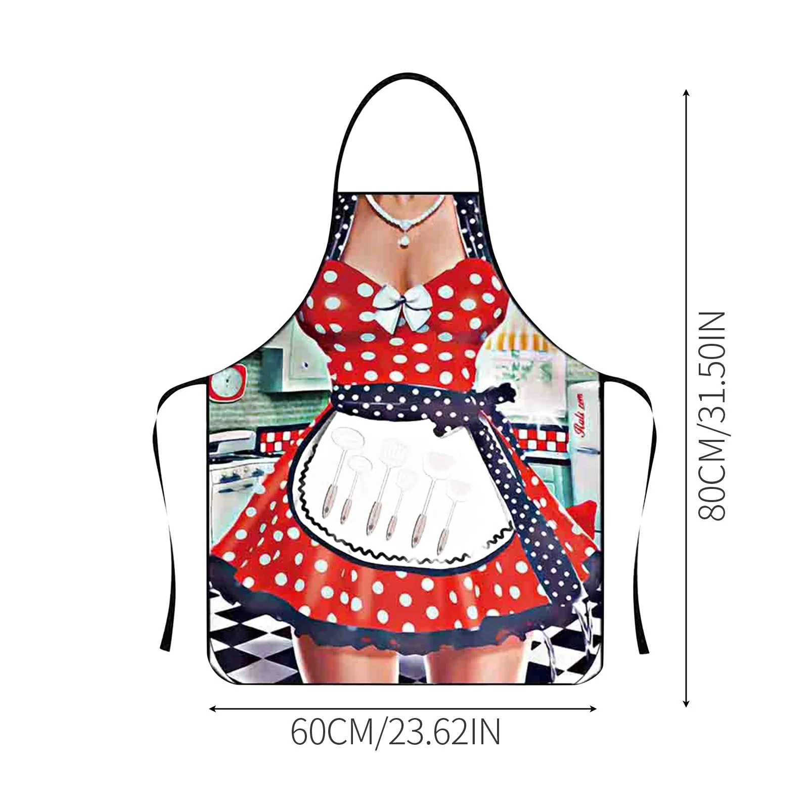 80x60cm Funny Novelty Apron Retro Housewife Print Creative Kitchen Bib For Cooking Baking Party Gag Gift 2026 Trending Delantal