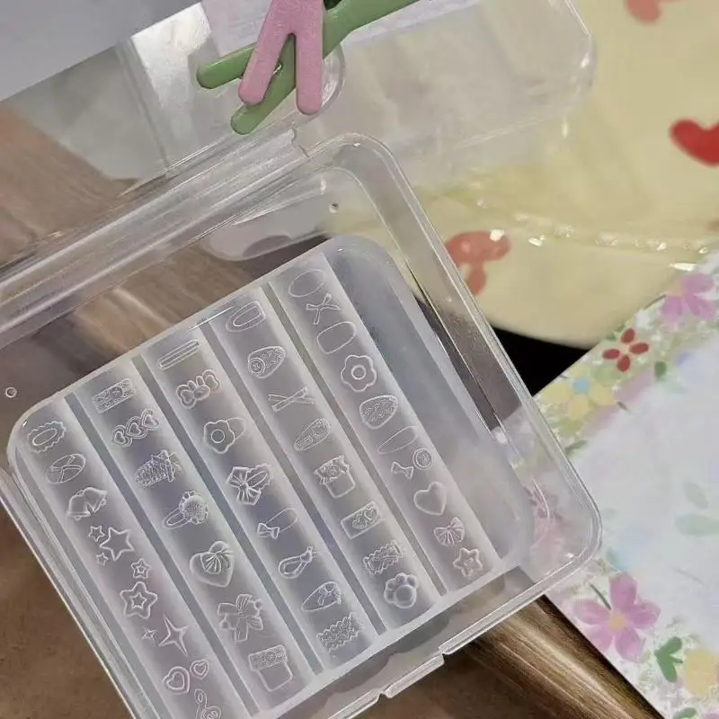 Flower Fox Transparent Silicone Nail Molds DIY Nail Art Decoration Manicure Design Tools 3D Acrylic Nail Art Carving Mold Charms