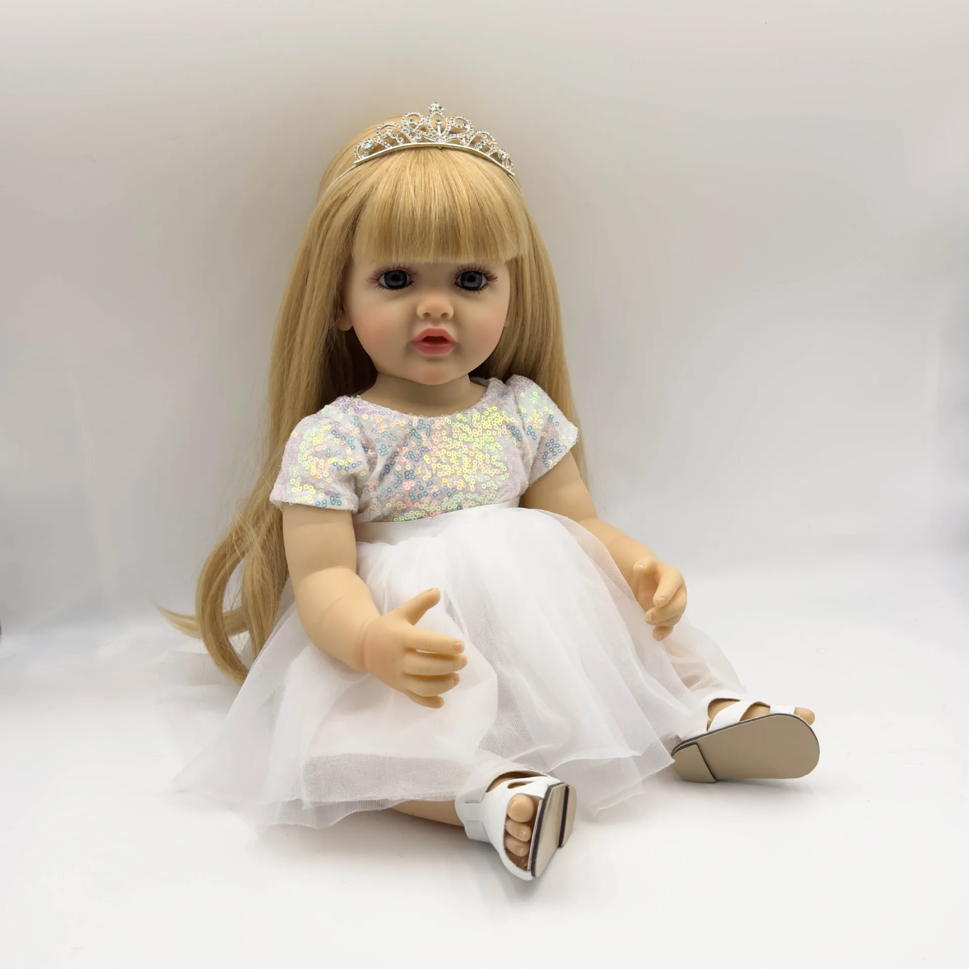 Lifelike Full Silicone Baby Dolls Reborn Princess Toddler Vinyl Body Bebe Newborn Finished Doll Birthday Gift/Christmas Gift