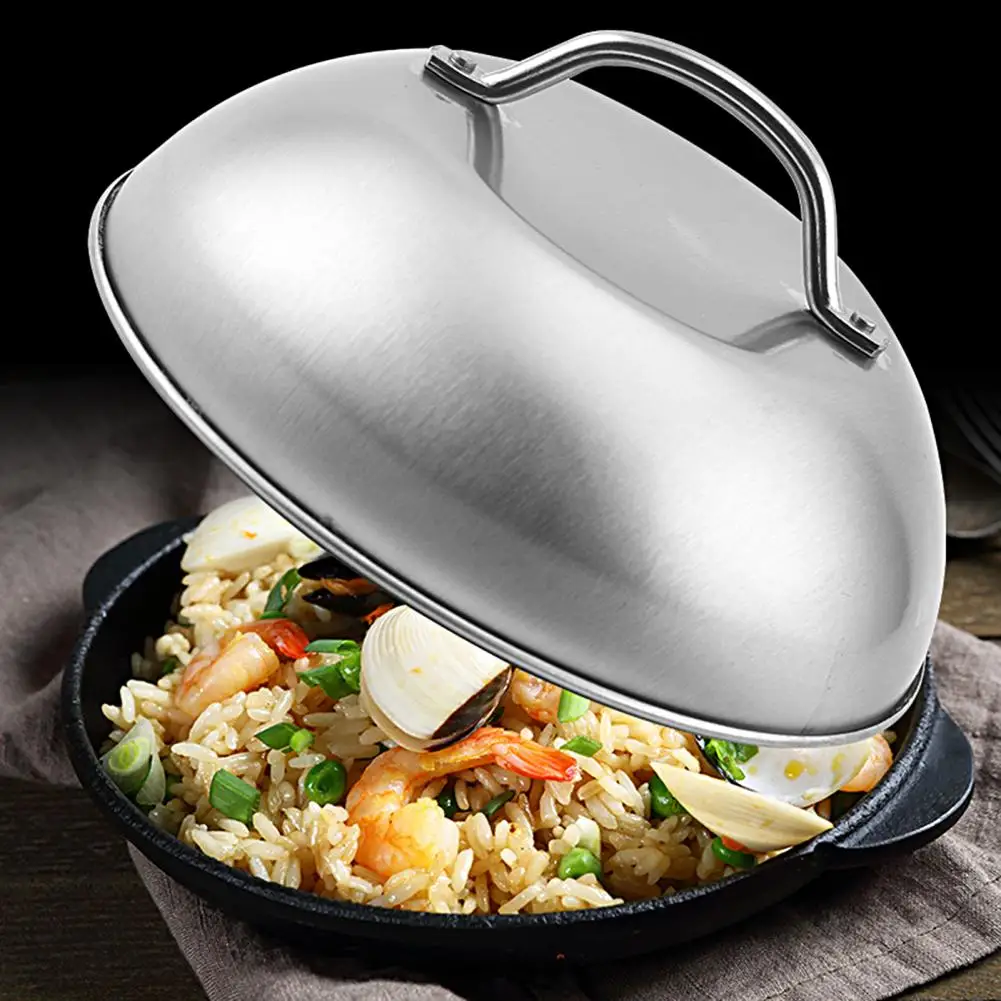 

Food Cover Kitchen Tool Heavy-duty Cheese Melting Dome with Heat-resistant Handle Basting Cover for Steam Pot Lid Cooking