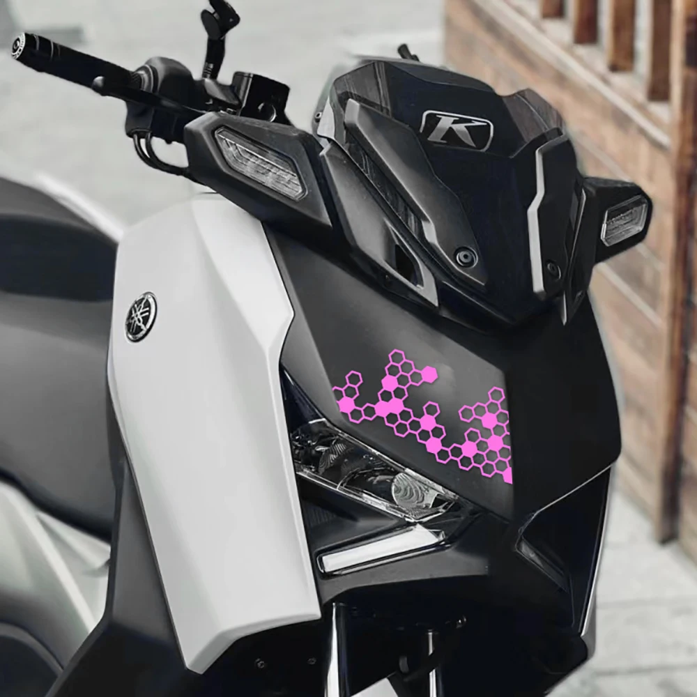 Honeycomb Gear Motorcycle Stickers for Moto Fairing Fuel Tank Waterproof Racing Helmet Vinyl Decals Motorcycle Accessories