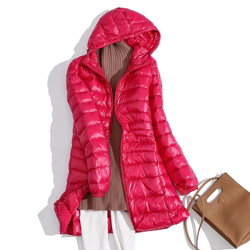 

2026 Autumn and Winter New Women's Down Jacket Commuting Slim Fit Windproof Hooded Light Jacket