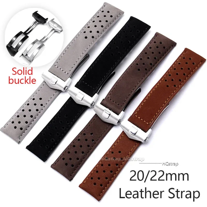 Leather Wristband for Tag Heuer for Carrera for Monaco Frosted Cowhide Bracelet 20 22mm Universal Strap Watch Accessories