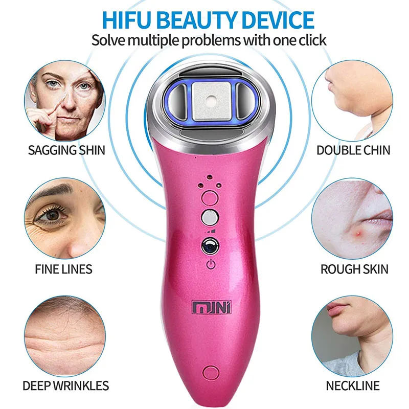 

Skin Home Use Rejuvenation Mini HIFU Device Facial Care Ultrasound RF Massage Beauty Tools Wrinkle Remover Led Treatment Machine