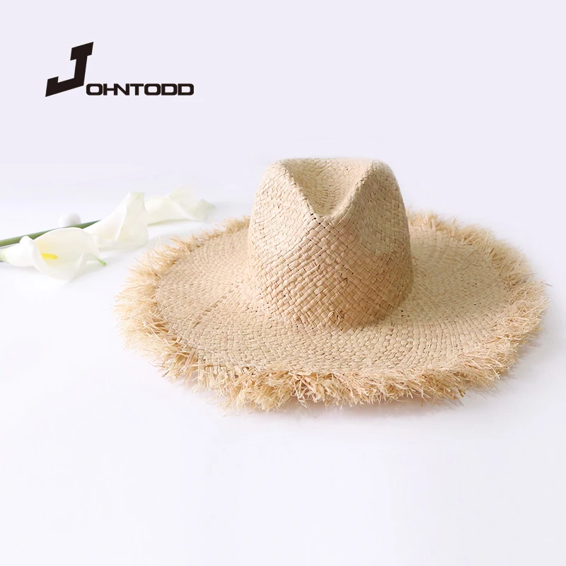 

2021 Sun Hats for Women Beach Sombreros Wide Brim Side Cap Floppy Female Raffia Straw Hat Jazz hat summer