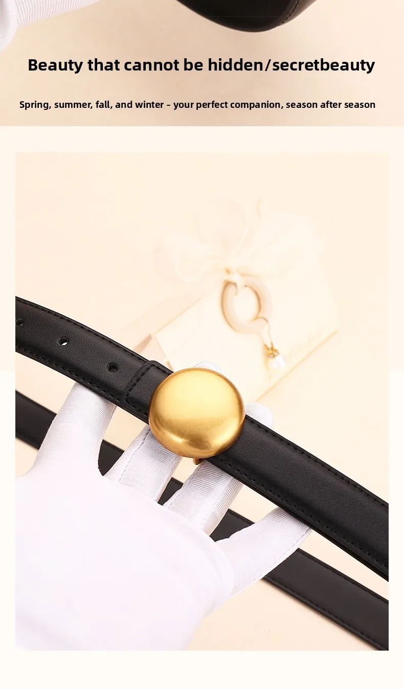 Winter Neuer 2,5 cm Ledergürtel für Damen, Echtledergürtel, Modeaccessoire, Mehrzweck-Taillengürtel, hochwertiges Gefühl, Jea – Detail 2
