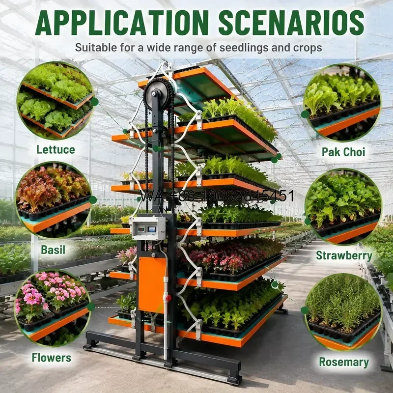 Wmwmnu for Space Saving Vertical Rotating Seedbed Automatic ABS Tray Ebb And Flow Growing Table Greenhouse Hydroponic System
