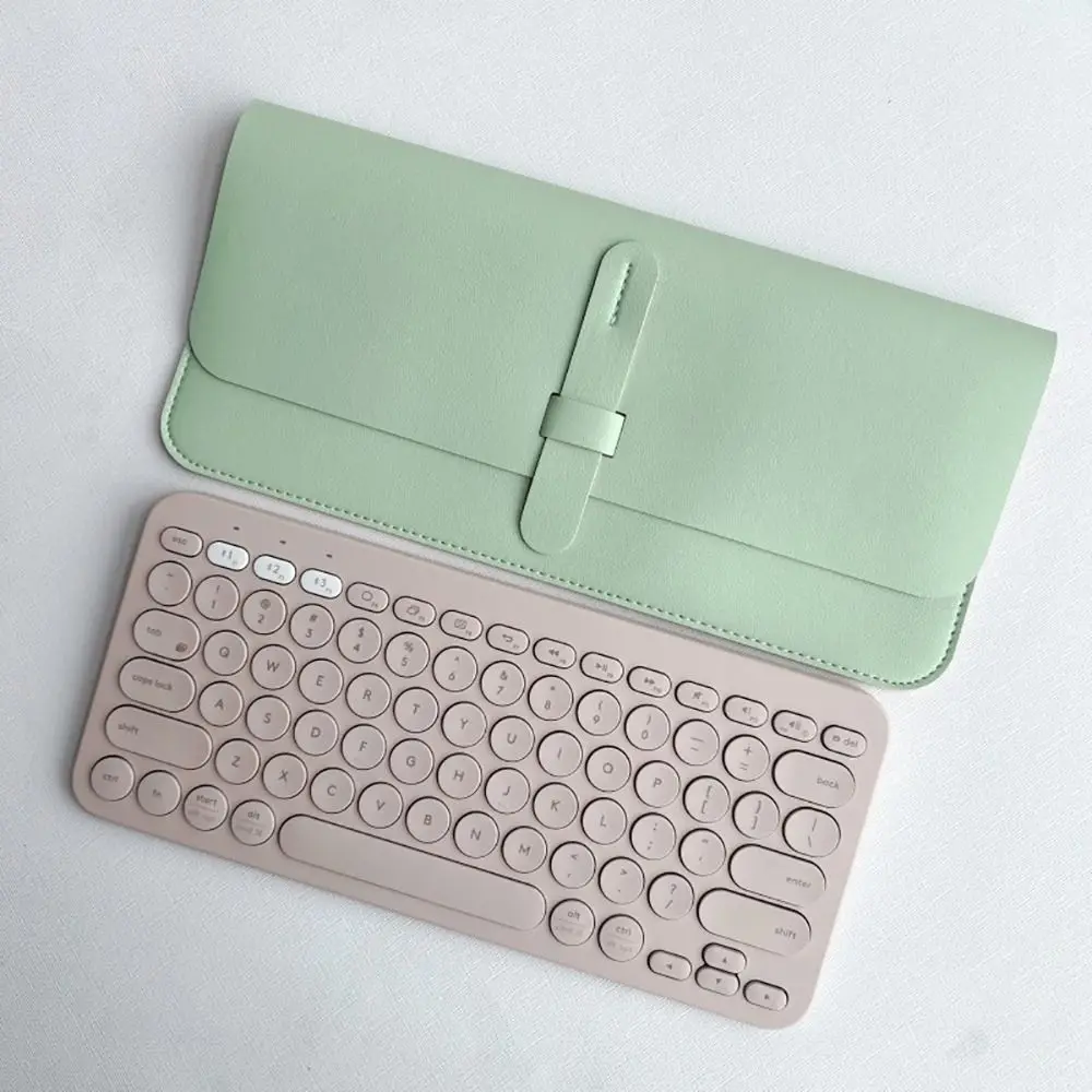 Travel Dustproof Wireless Keyboard Sleeve Anti-Shock PU Leather Storage Bag Portable Ultra Slim Keypad Pouch for Logitech K380