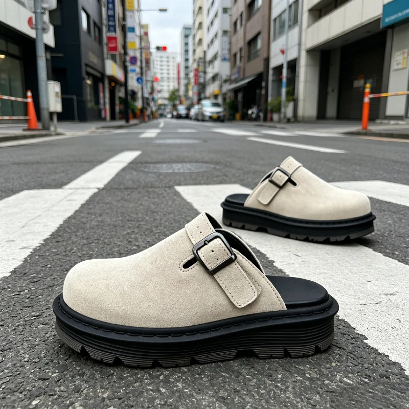 fashion-big-leather-women-shoes-classic-clogs-half-slippers-for-men-non-slip-beach-shoes-men's-slippers-casual-slippers